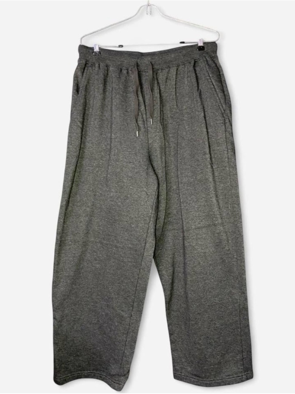 Woman Within Gray Wide-Leg Drawstring Sweatpants